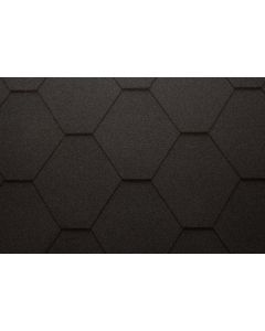 Hexagonal Reinforced Fibreglass Roofing Shingles - Black - 3m2 per pack