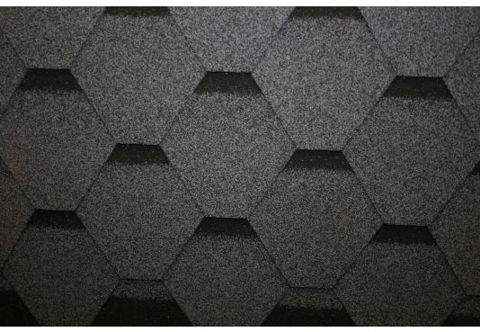 Hexagonal Reinforced Fibreglass Roofing Shingles GREY (10yr Guarantee) - Peel off adhesive backing - (3m2 per pack)