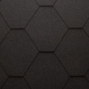 Hexagonal Reinforced Fibreglass Roofing Shingles - Black - 3m2 per pack