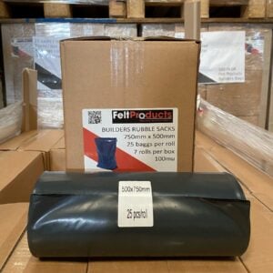 Box of 175 Builders Bags / Rubble Sacks - 100mu - 750mm x 500mm