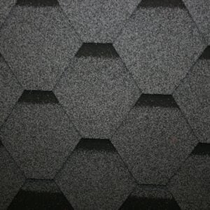 Hexagonal Reinforced Fibreglass Roofing Shingles GREY (10yr Guarantee) - Peel off adhesive backing - (3m2 per pack)