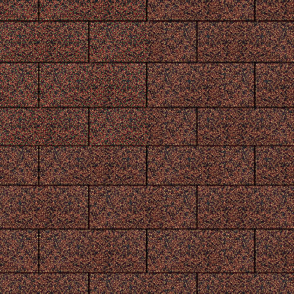 3-Tab Square Reinforced Fibreglass Roofing Shingles - Red - 2m2 per pack
